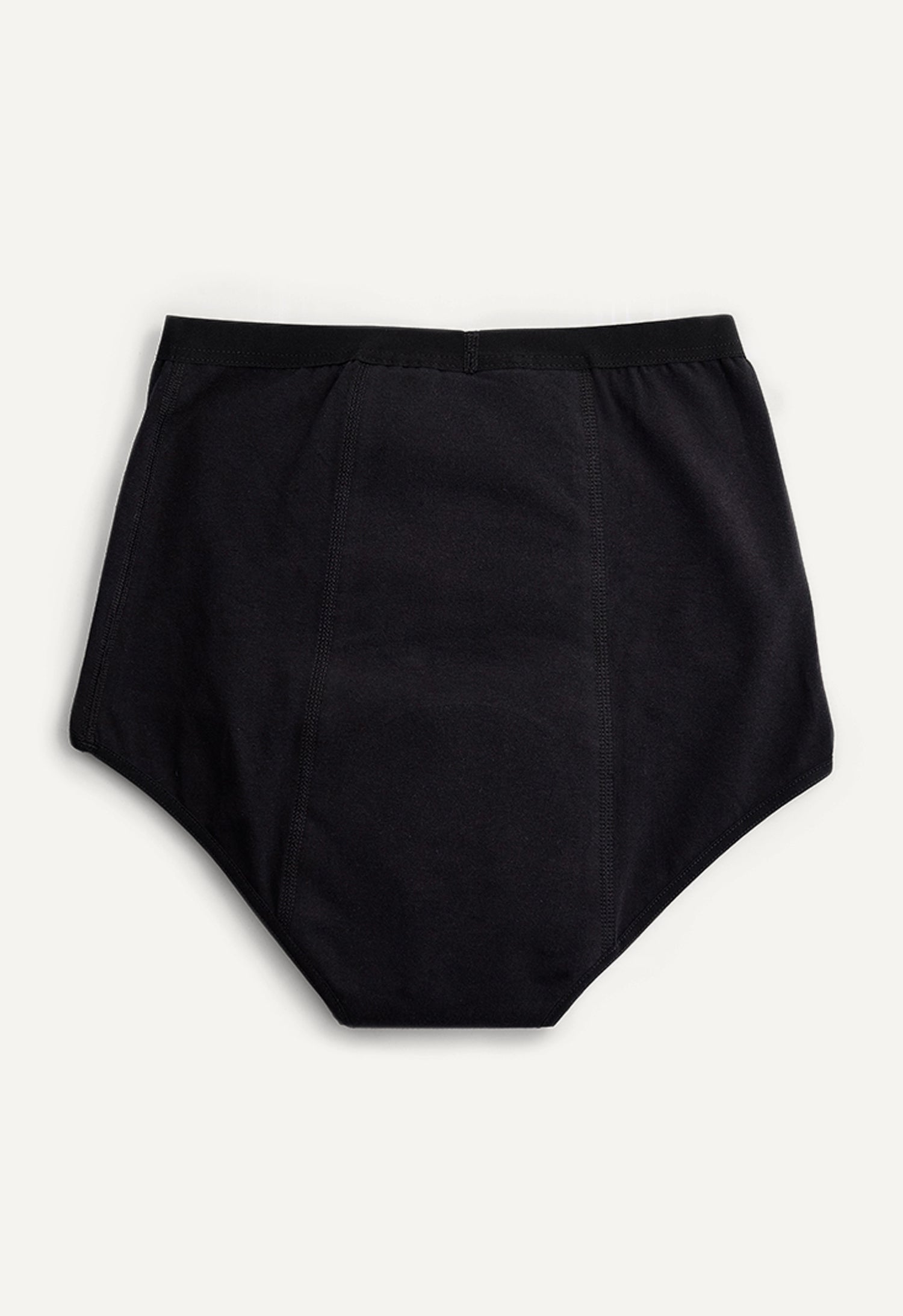 Culotte menstruelle taille haute, flux léger, noir