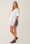 T-shirt de grossesse oversize avec fente - blanc