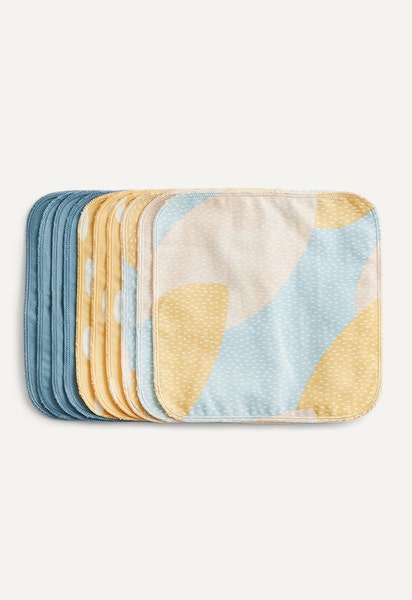 Lot de 10 lingettes réutilisables - Bleu à motif confettis