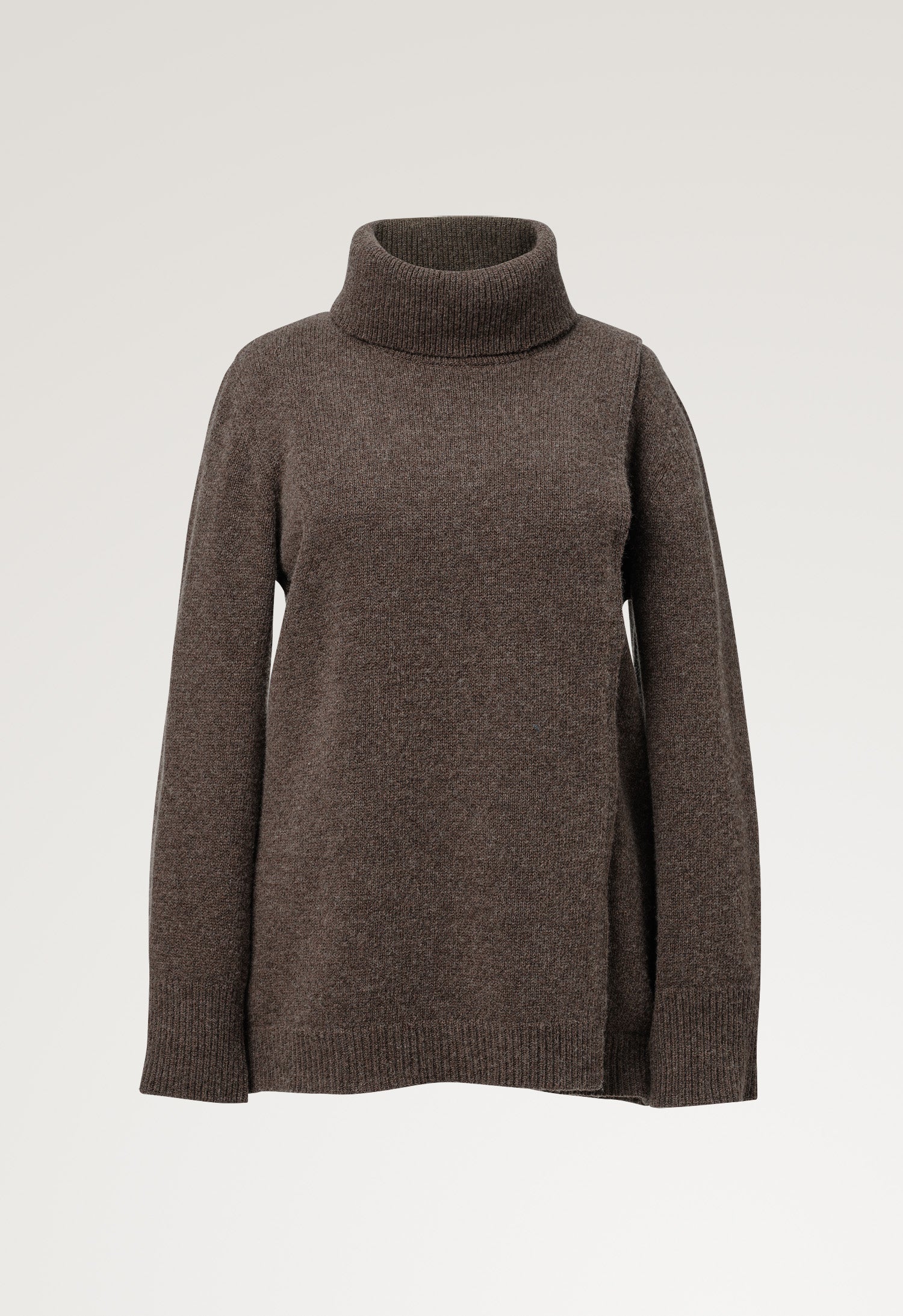 Tunique d'allaitement en maille - Mélange brun-gris