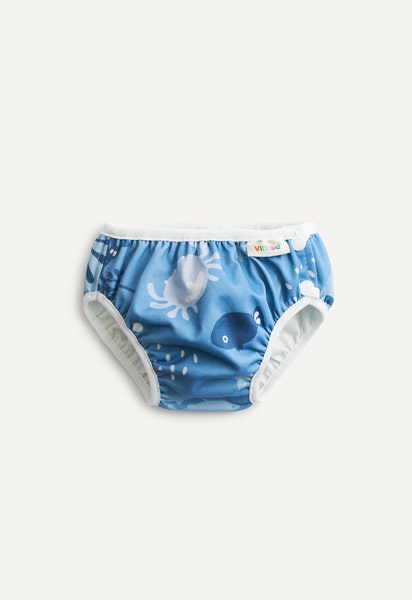 Couche de bain, baleine bleue
