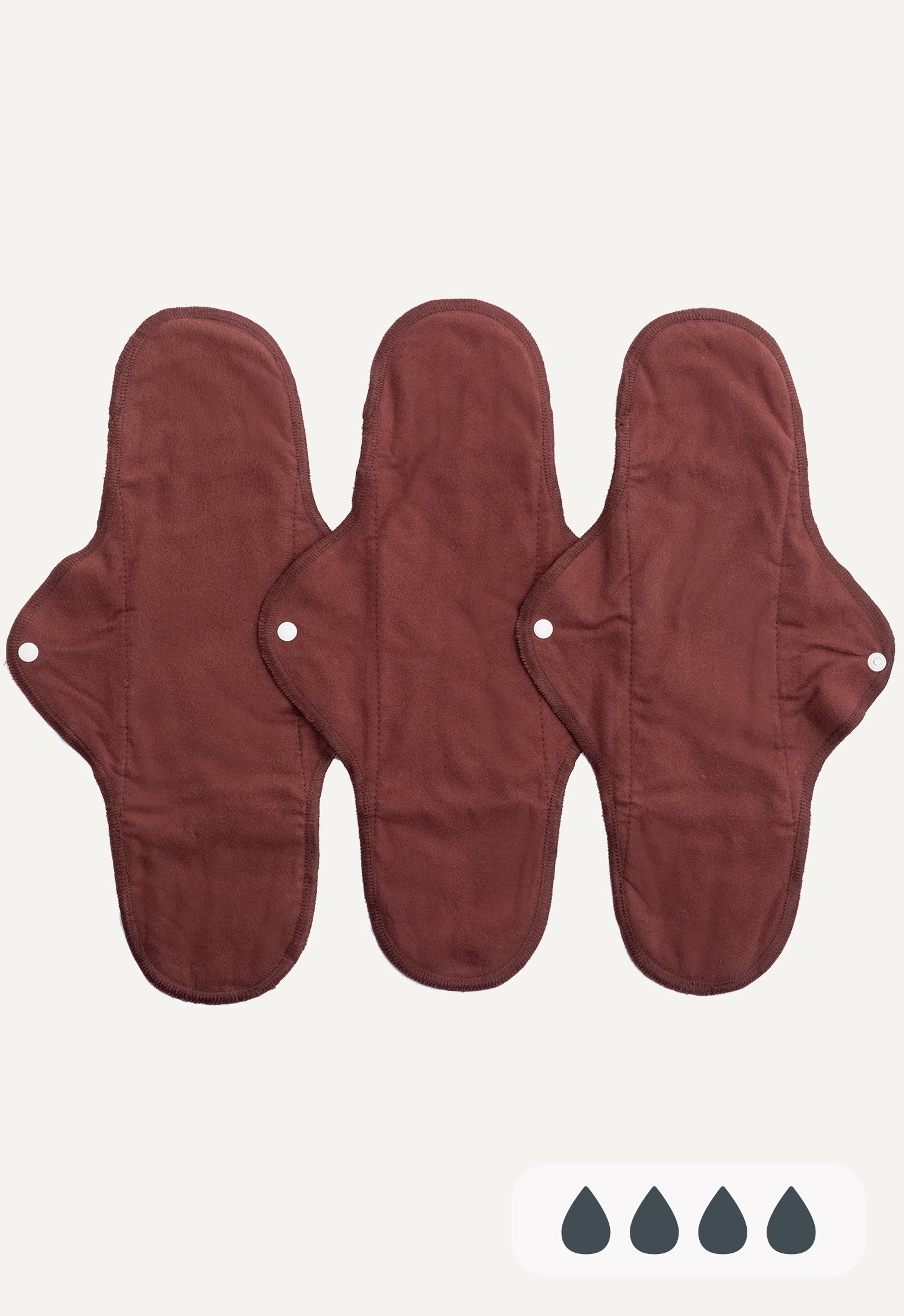 Serviettes hygiéniques Classique, pour la nuit, marron chaud, lot de 3