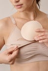 Soutien-gorge d'allaitement sans coutures avec coussinets - Beige