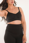 Soutien-gorge d'allaitement sans coutures avec coussinets - Noir