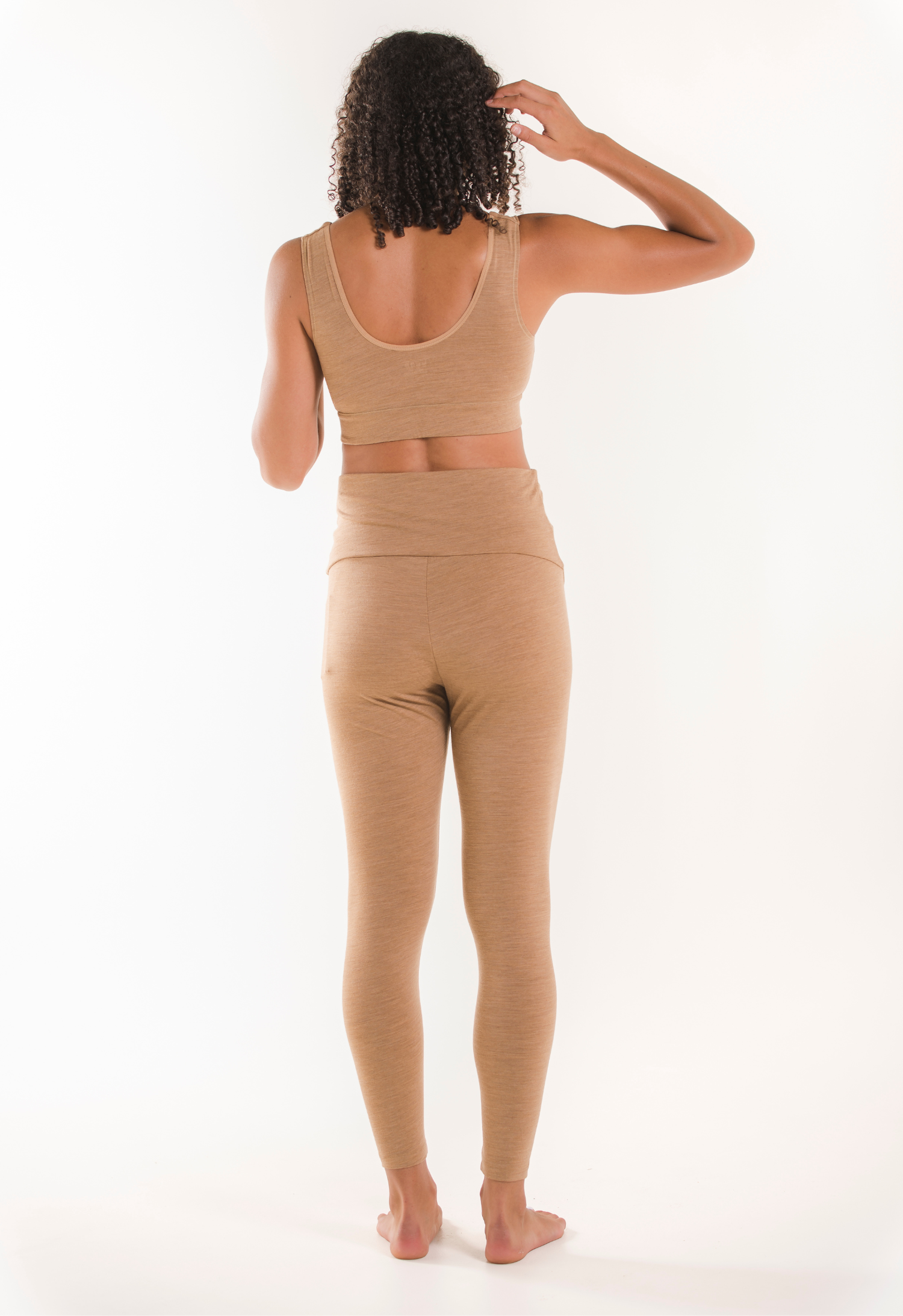 Legging de maternité en laine - Marron chiné