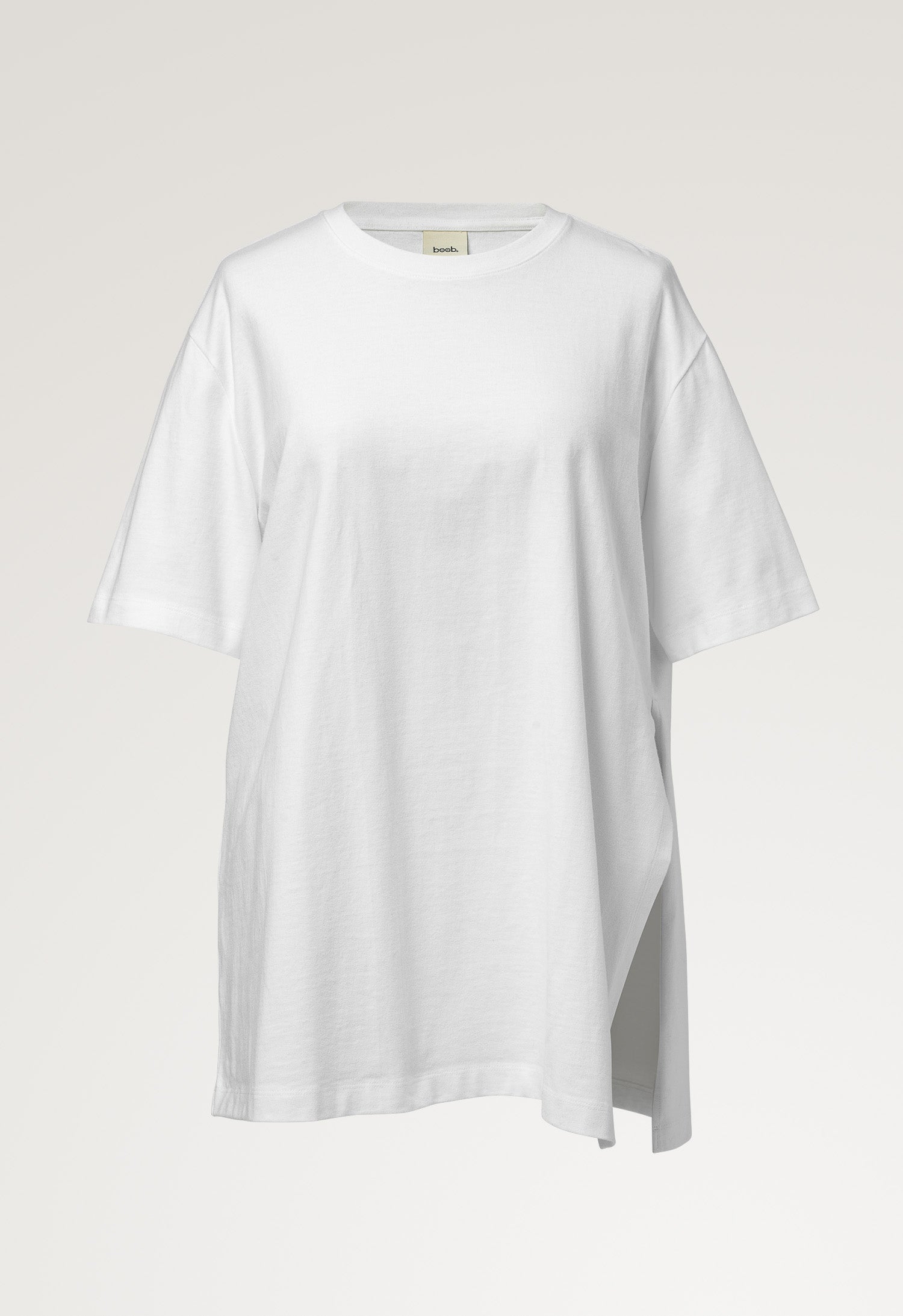 T-shirt de grossesse oversize avec fente - blanc