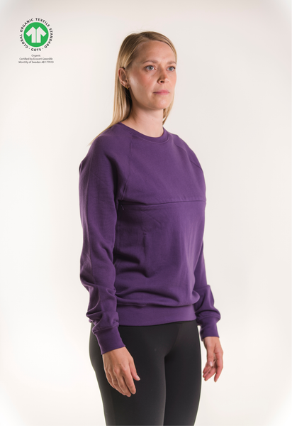 Sweat d'allaitement thermique - Prune nuit