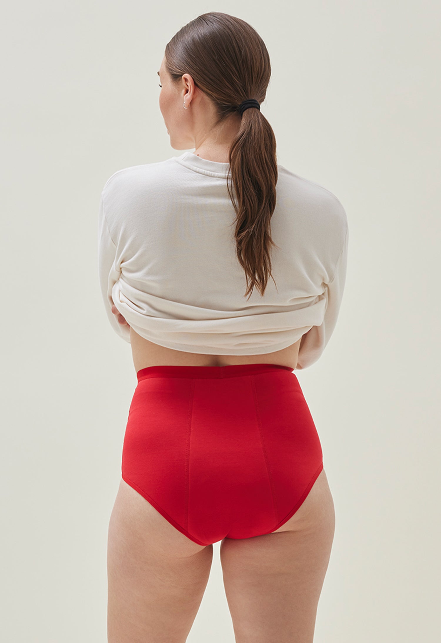 Culotte menstruelle - Taille haute - Flux abondant - Rouge