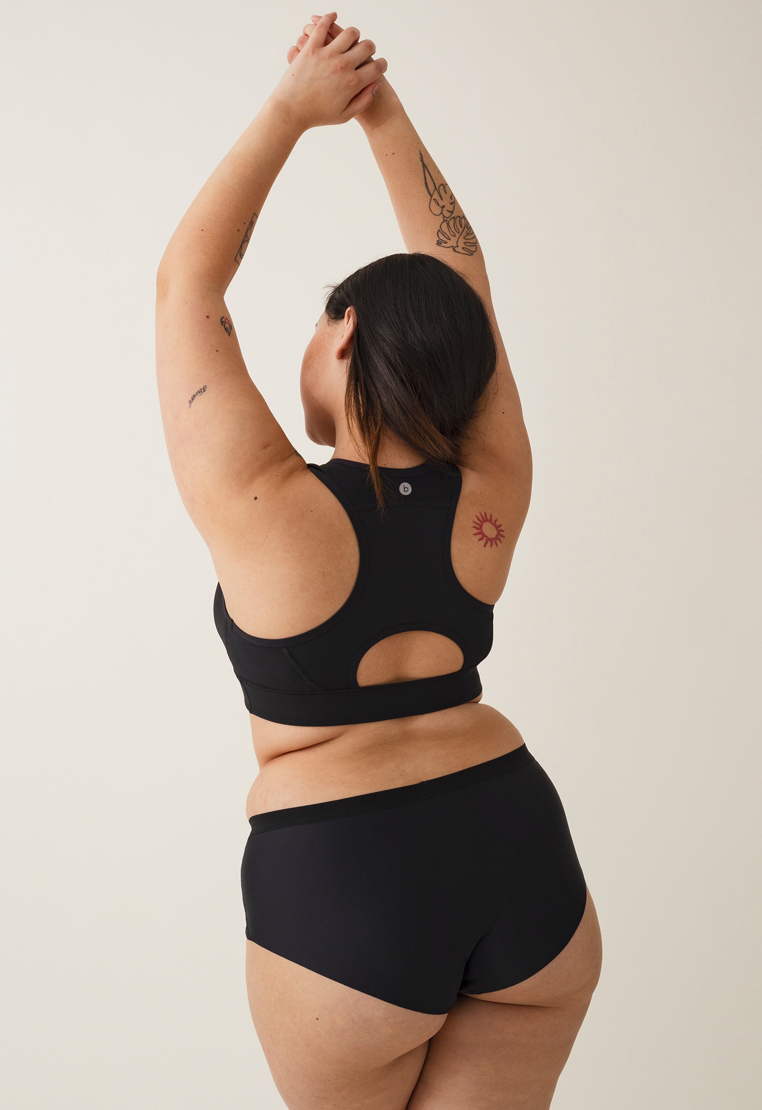 Culotte menstruelle - Hipster sans coutures - Flux ultra-léger - Noir