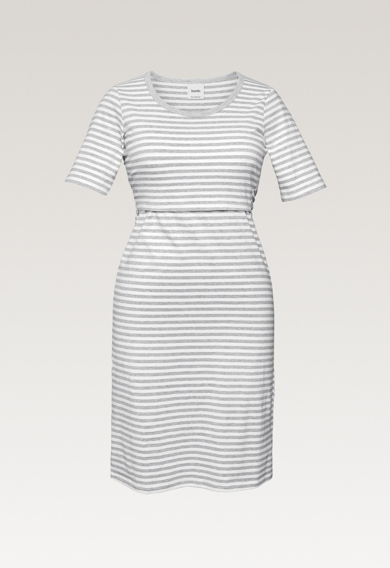 Chemise de nuit - Blanc/Gris chiné