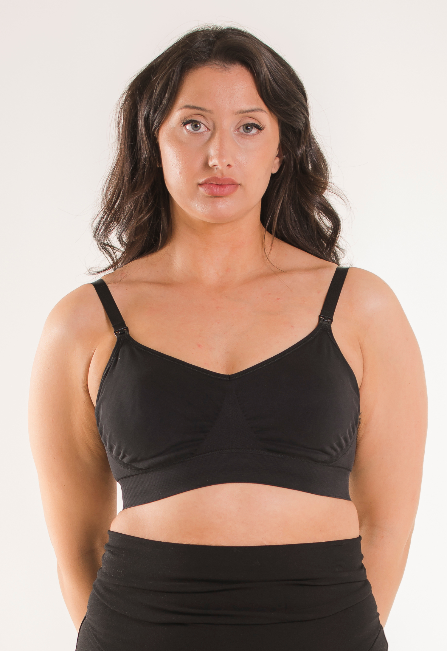 Soutien-gorge d'allaitement sans coutures avec coussinets - Noir