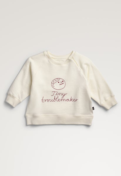 Sweat bébé Tiny Troublemaker - Blanc cassé