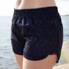 Short de bain - Anthracite à motif pétales
