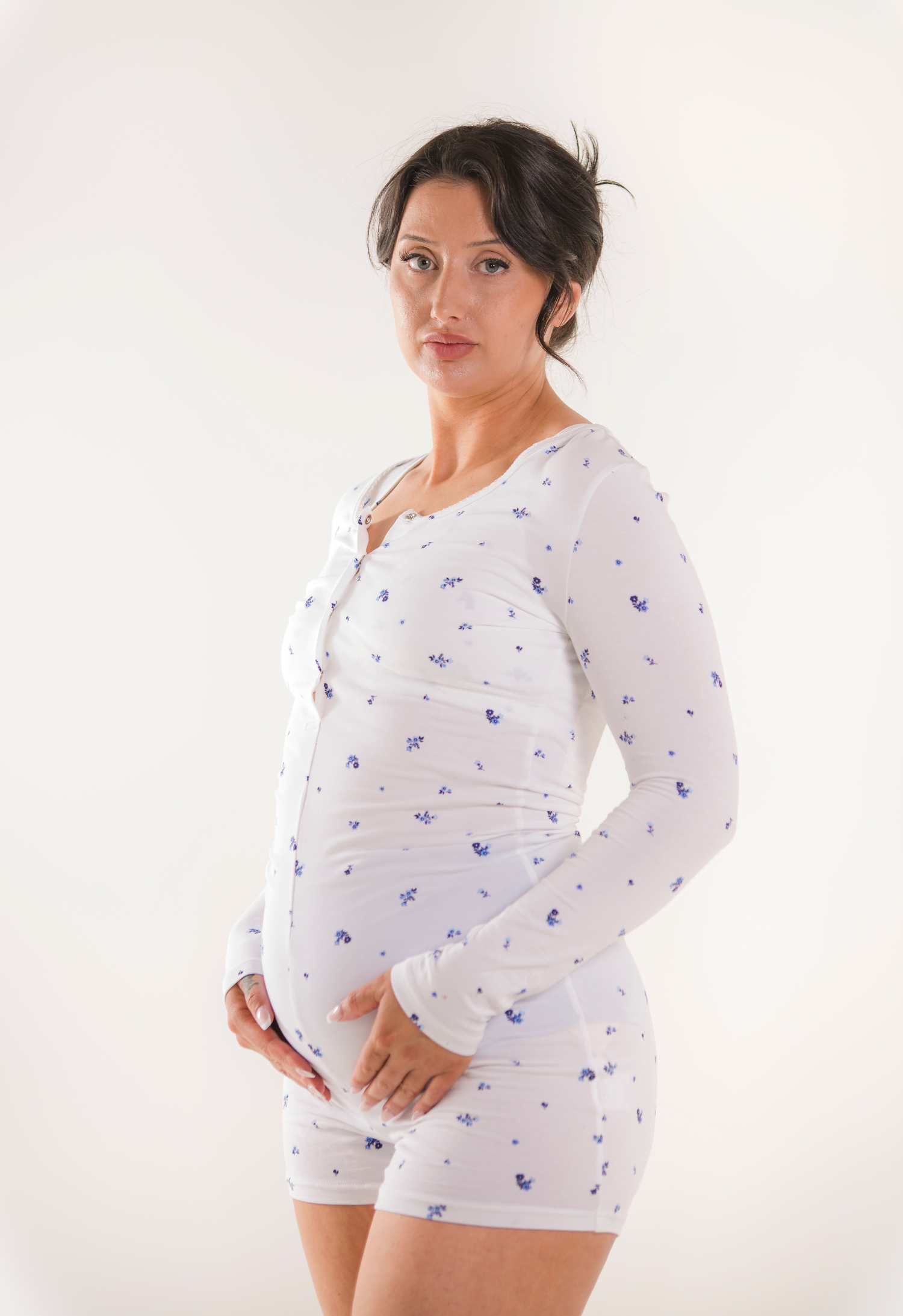 Combinaison de grossesse - motif floral