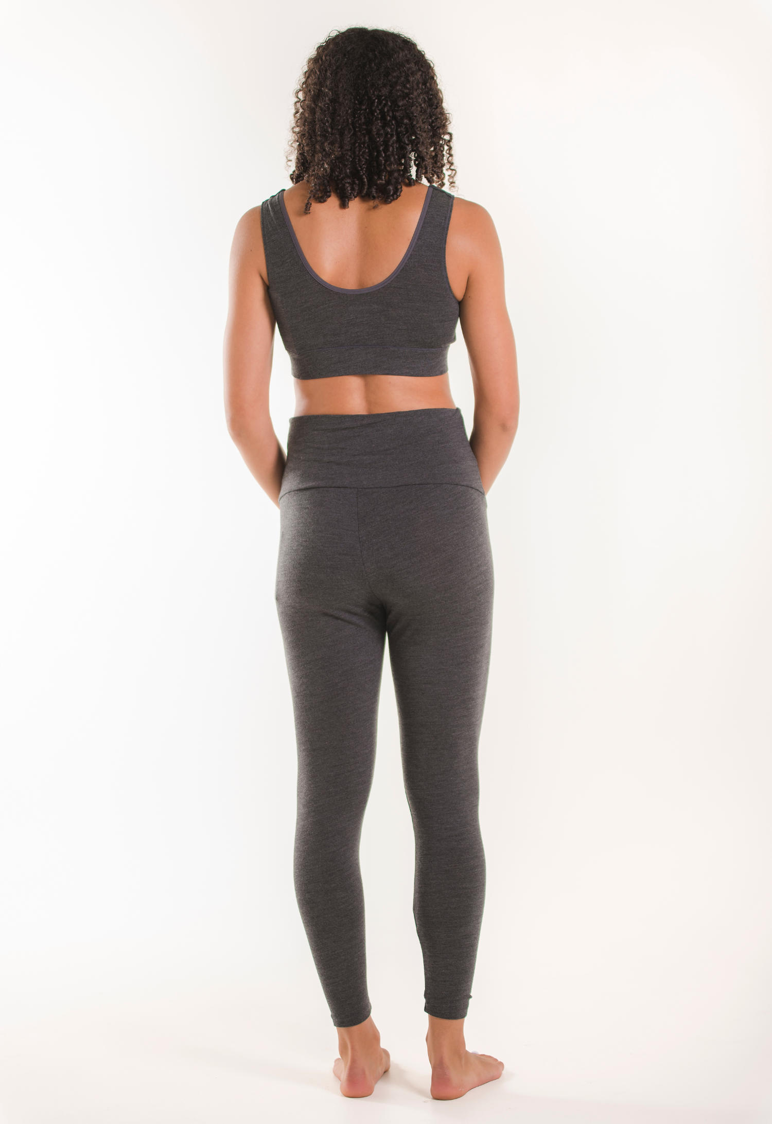 Leggings de grossesse en laine - Gris chiné