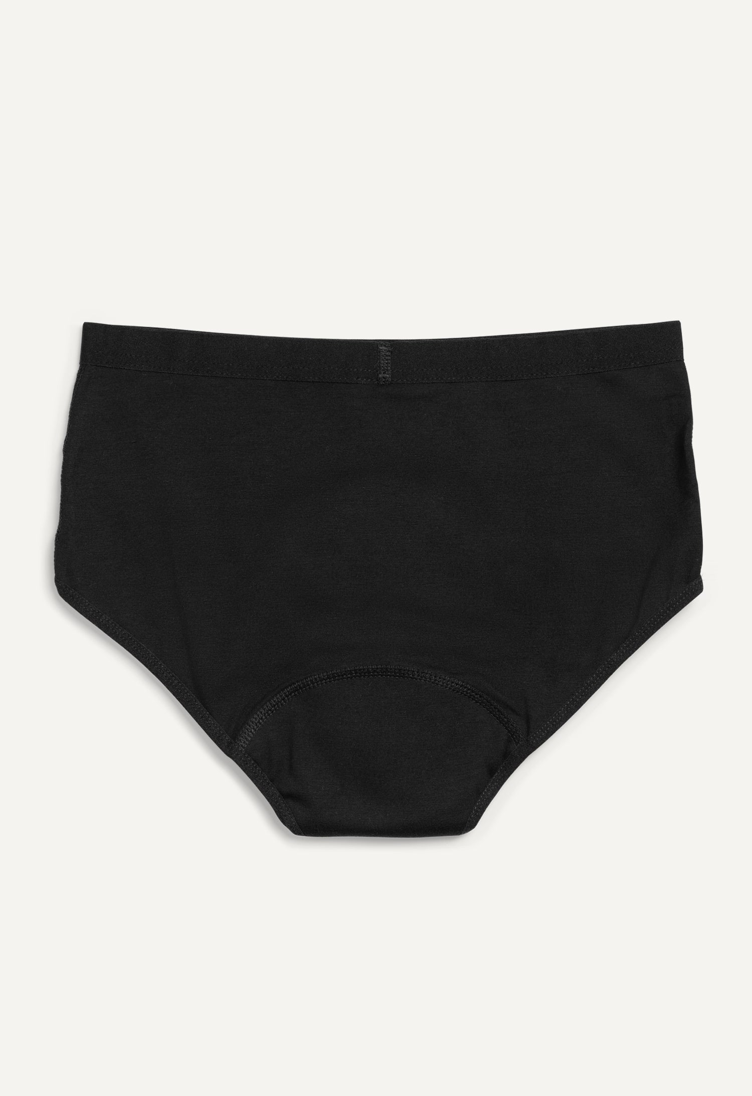 Culotte menstruelle hipster, flux moyen, noir