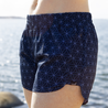 Short de bain - Bleu marine à motif pétales