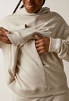 Sweat à capuche de maternité avec ouverture d'allaitement - Beige clair