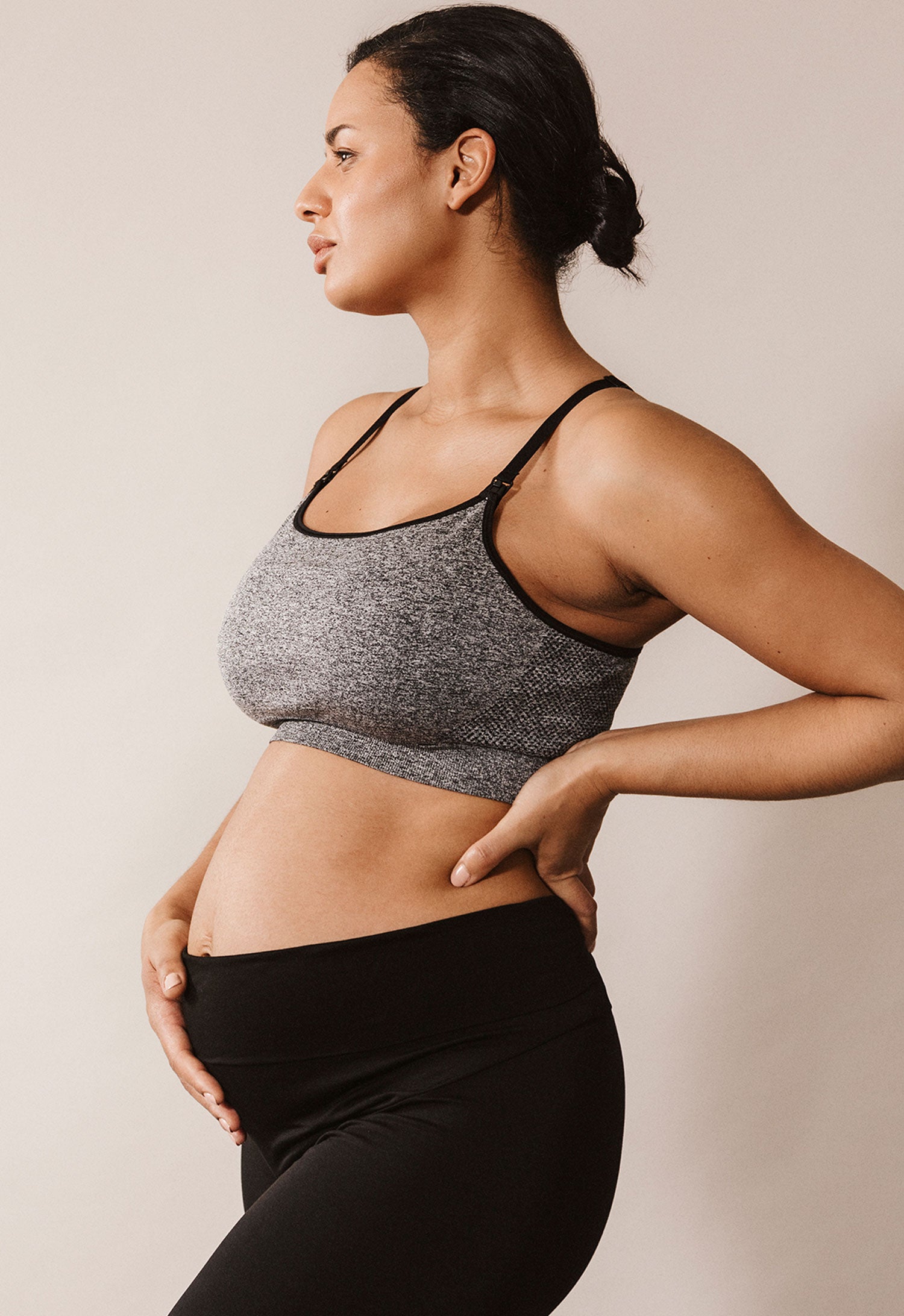 Brassière de sport d'allaitement sans coutures - Gris anthracite chiné