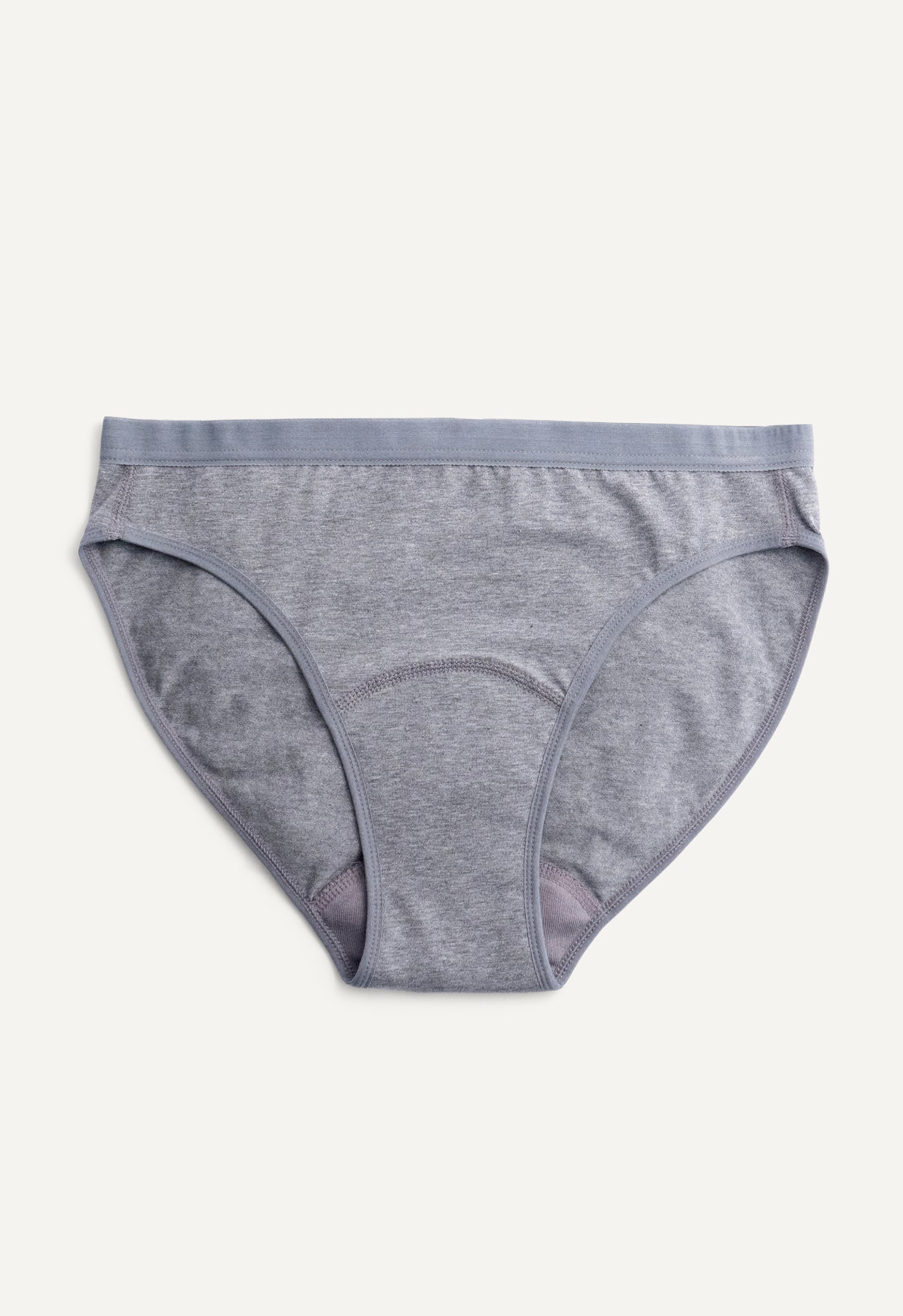 Culotte menstruelle bikini, flux léger, gris