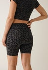 Short cycliste OONO - imprimé léopard - gris/noir