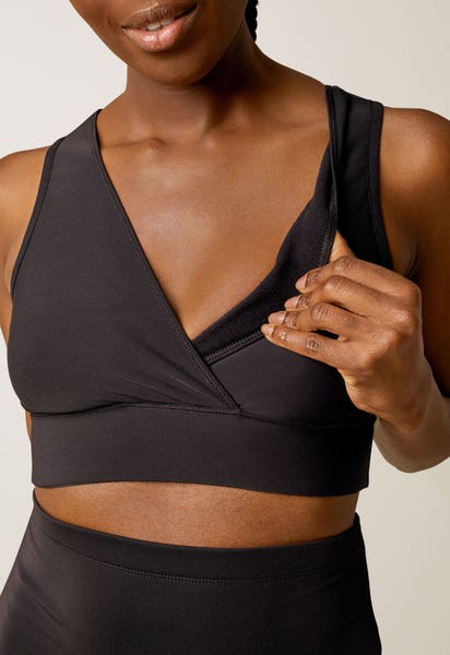 Soutien-gorge d'allaitement en molleton technique - Noir