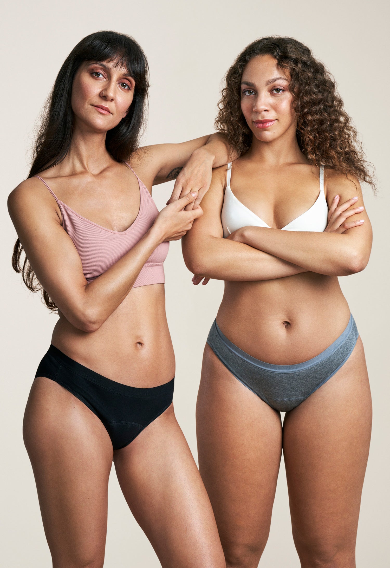 Culotte menstruelle bikini, flux léger, gris
