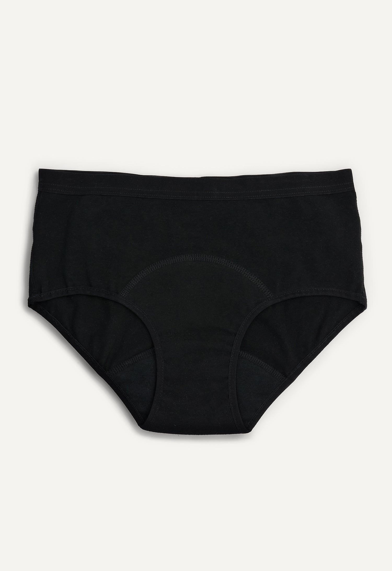 Culotte menstruelle hipster, flux moyen, noir