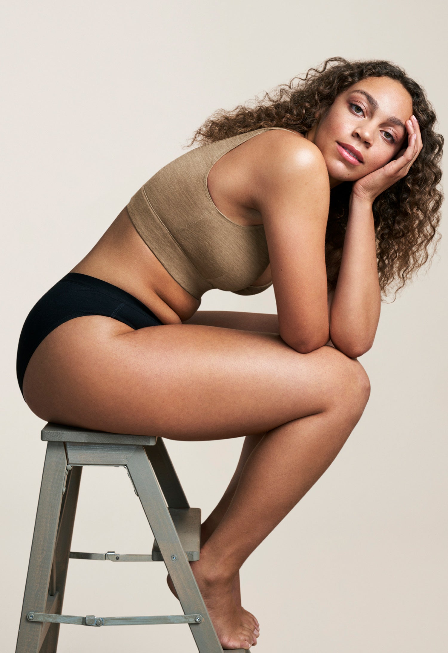 Culotte menstruelle bikini, flux léger, noir