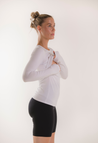 Haut d'allaitement essentiel à manches longues - Blanc