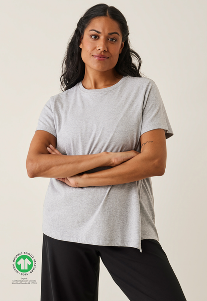 T-shirt de maternité avec ouverture pour allaitement - Gris chiné