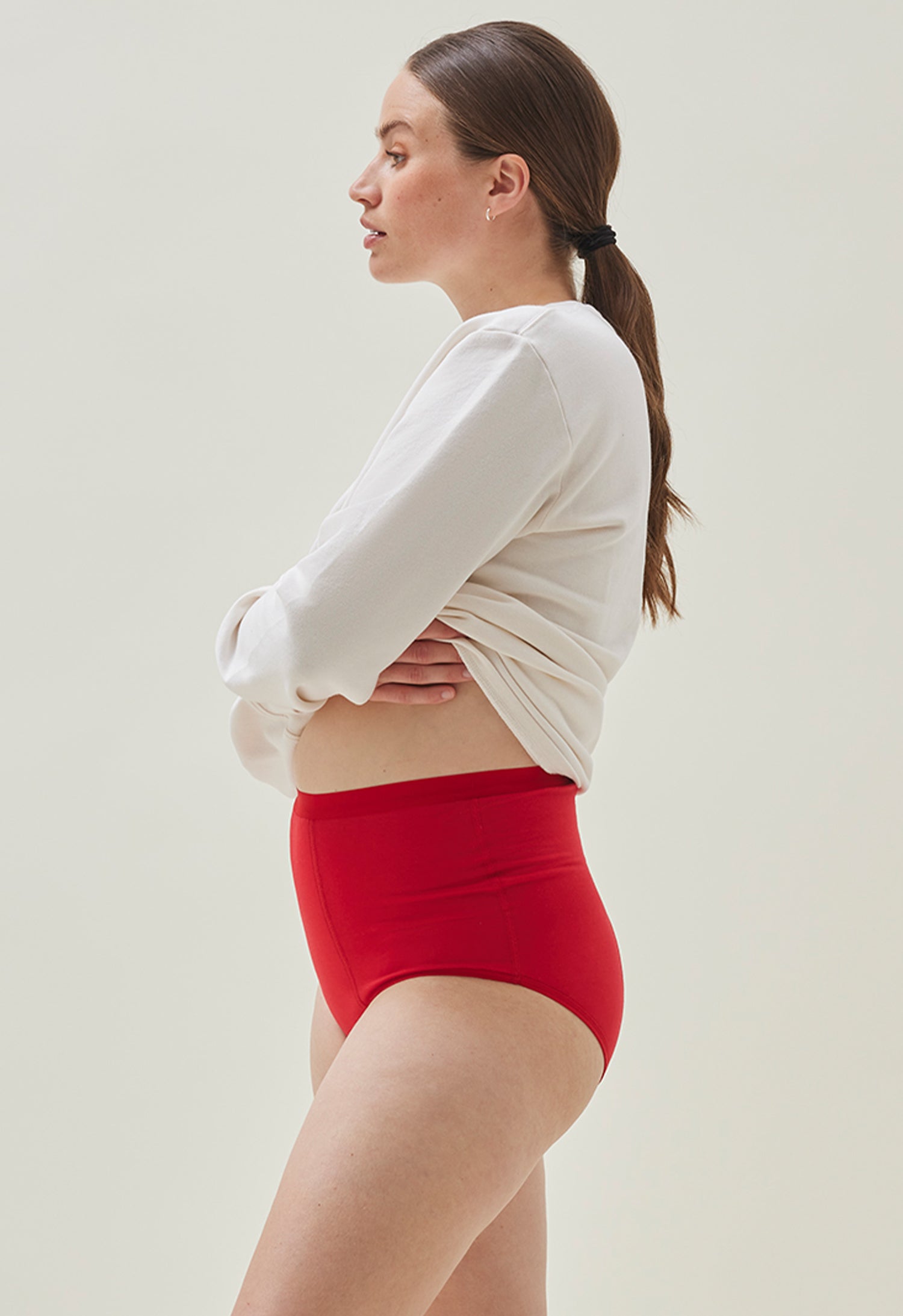 Culotte menstruelle - Taille haute - Flux abondant - Rouge