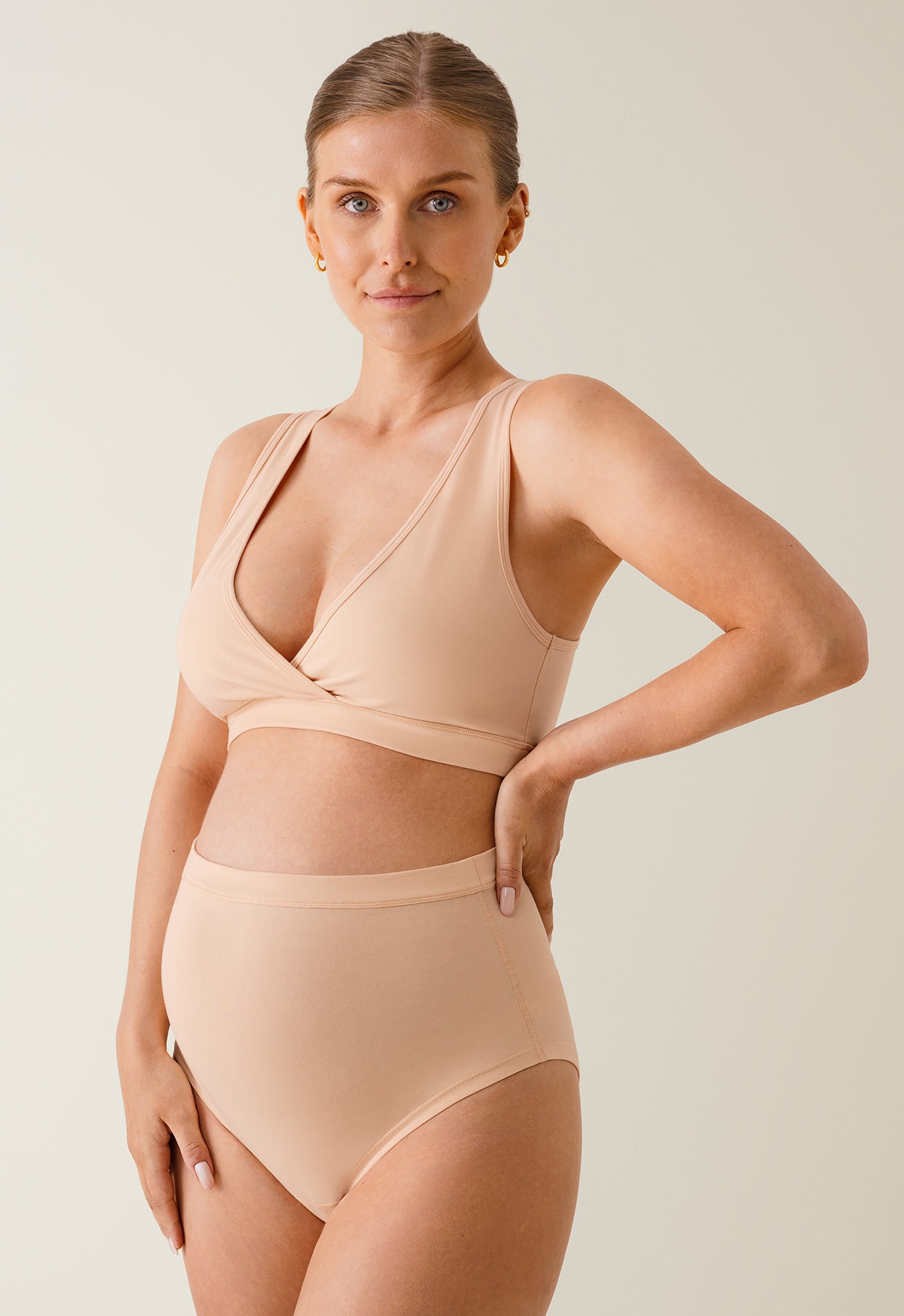 Soutien-gorge essentiel de maternité et d'allaitement - Beige/abricot