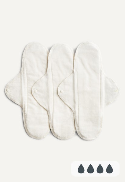 Serviettes hygiéniques Classique, pour la nuit, naturelles, lot de 3