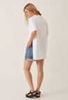 T-shirt de grossesse oversize avec fente - blanc