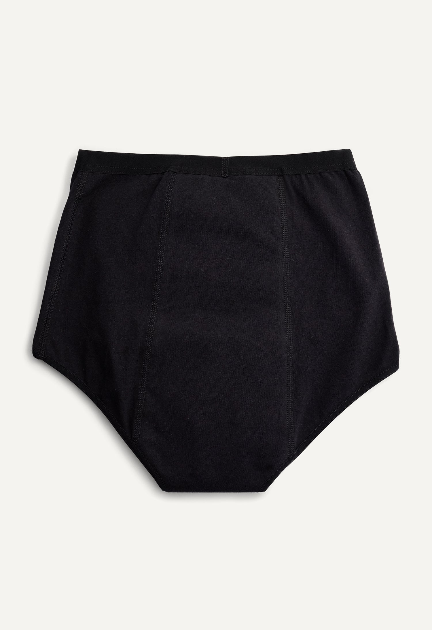 Culotte menstruelle taille haute, flux moyen, noir
