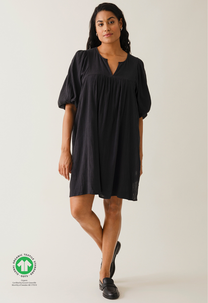 Mini-robe de maternité bohème - Noire
