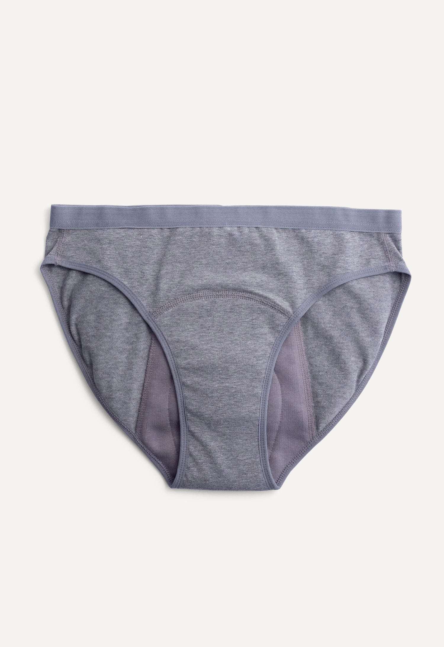 Culotte menstruelle bikini — flux abondant, grise