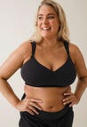 Soutien-gorge d'allaitement sans armatures maintien ferme 34C - 44F - Noir