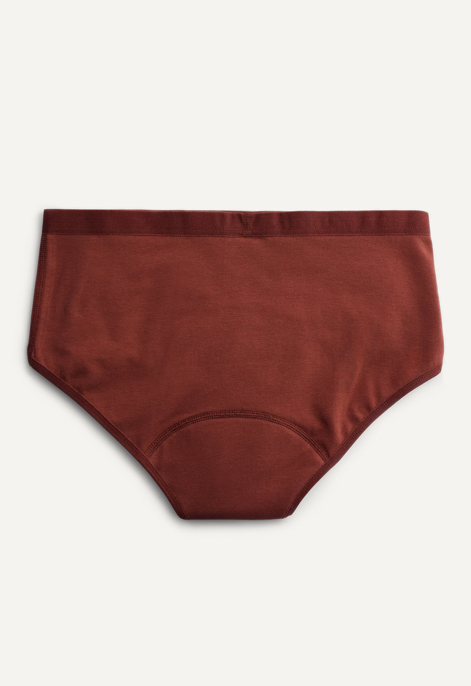 Culotte menstruelle hipster, flux moyen, bordeaux rouille