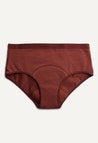 Culotte menstruelle hipster, flux léger, bordeaux rouille