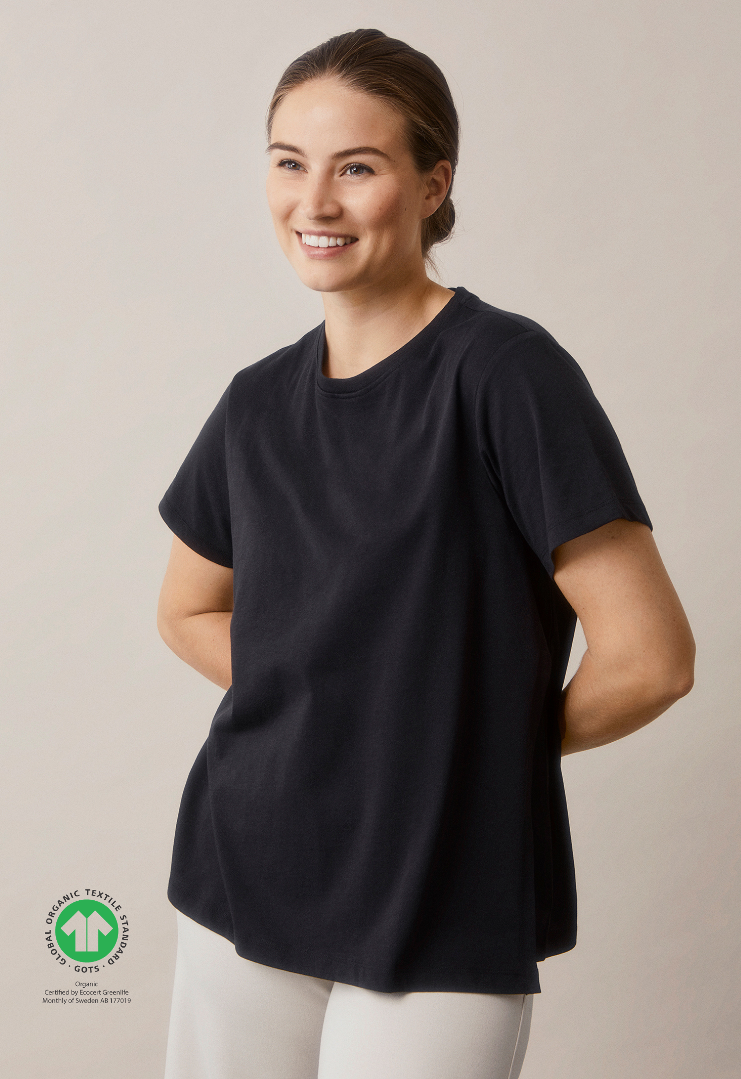 T-shirt de maternité avec ouverture d'allaitement - Noir - PRÉCOMMANDE — Expédition début février