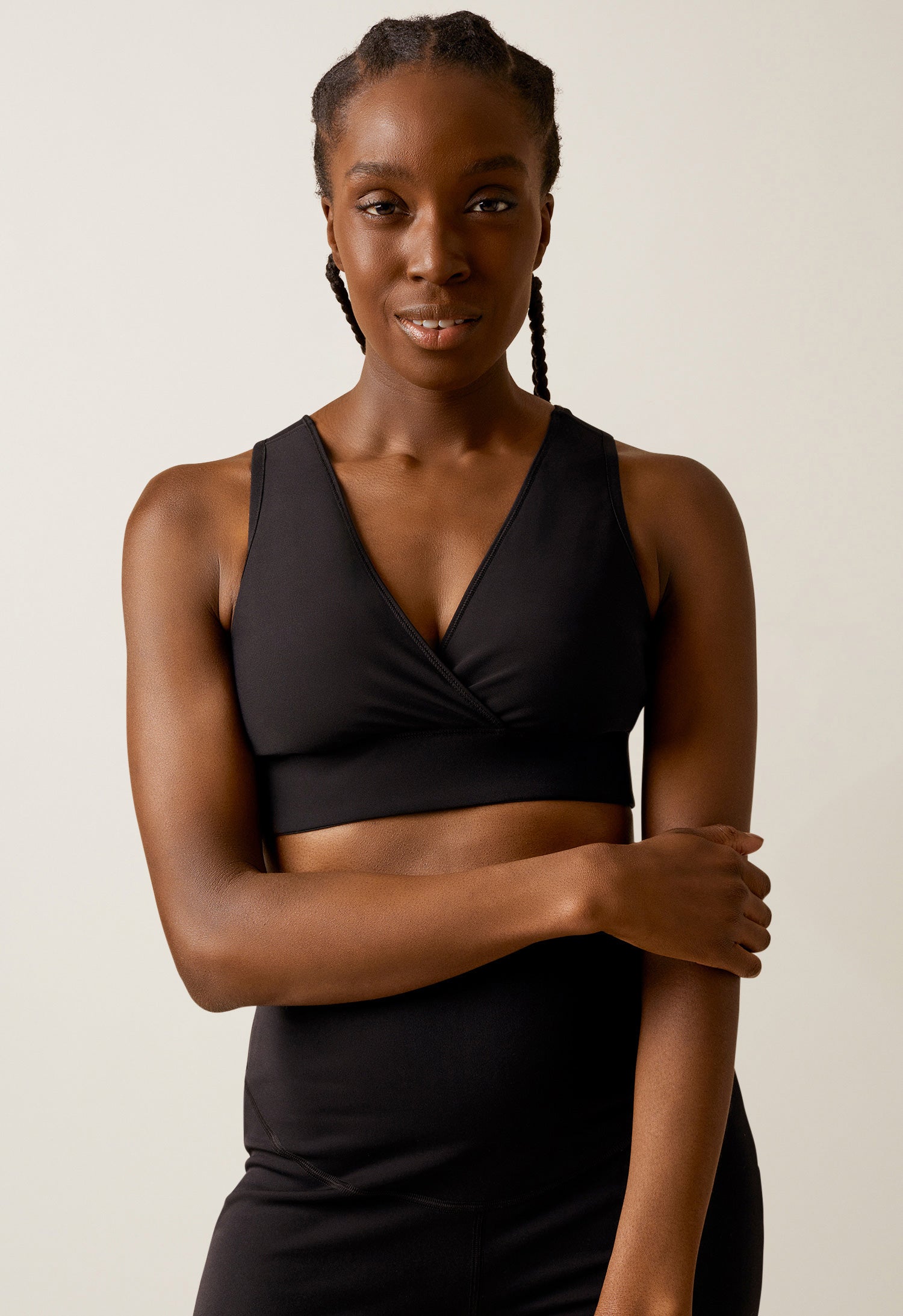 Soutien-gorge d'allaitement en molleton technique - Noir