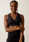 Soutien-gorge d'allaitement en molleton technique - Noir