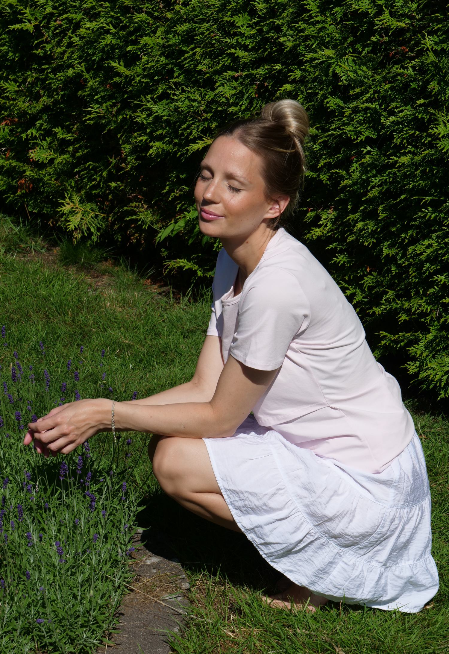 Haut d'allaitement essentiel à manches courtes - Rose pastel