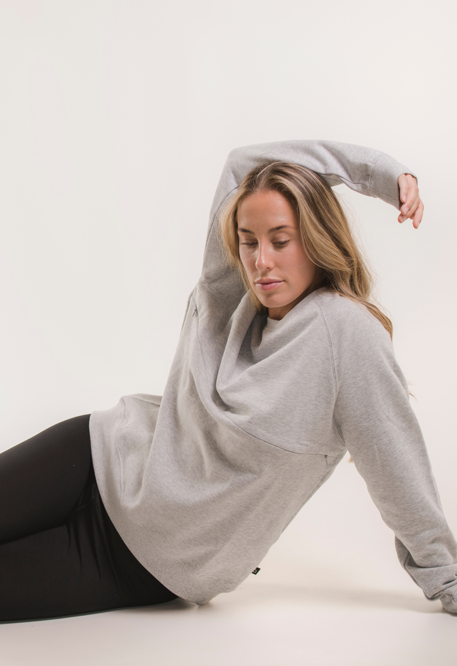 Sweat d'allaitement thermique - Gris chiné