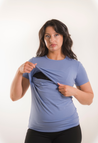 Top d'allaitement essentiel manches courtes - Bleu pâle
