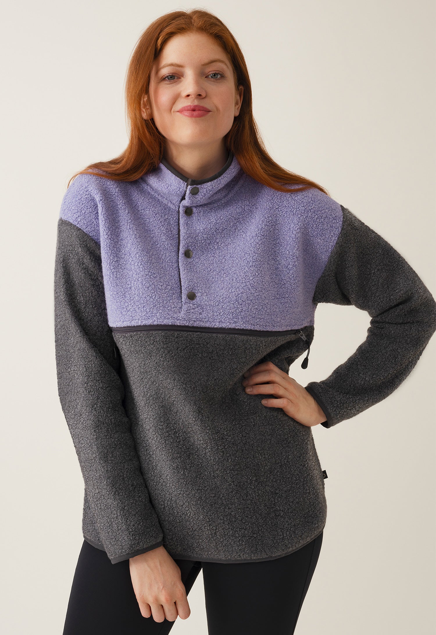 Pull polaire de maternité 90s - Lilas