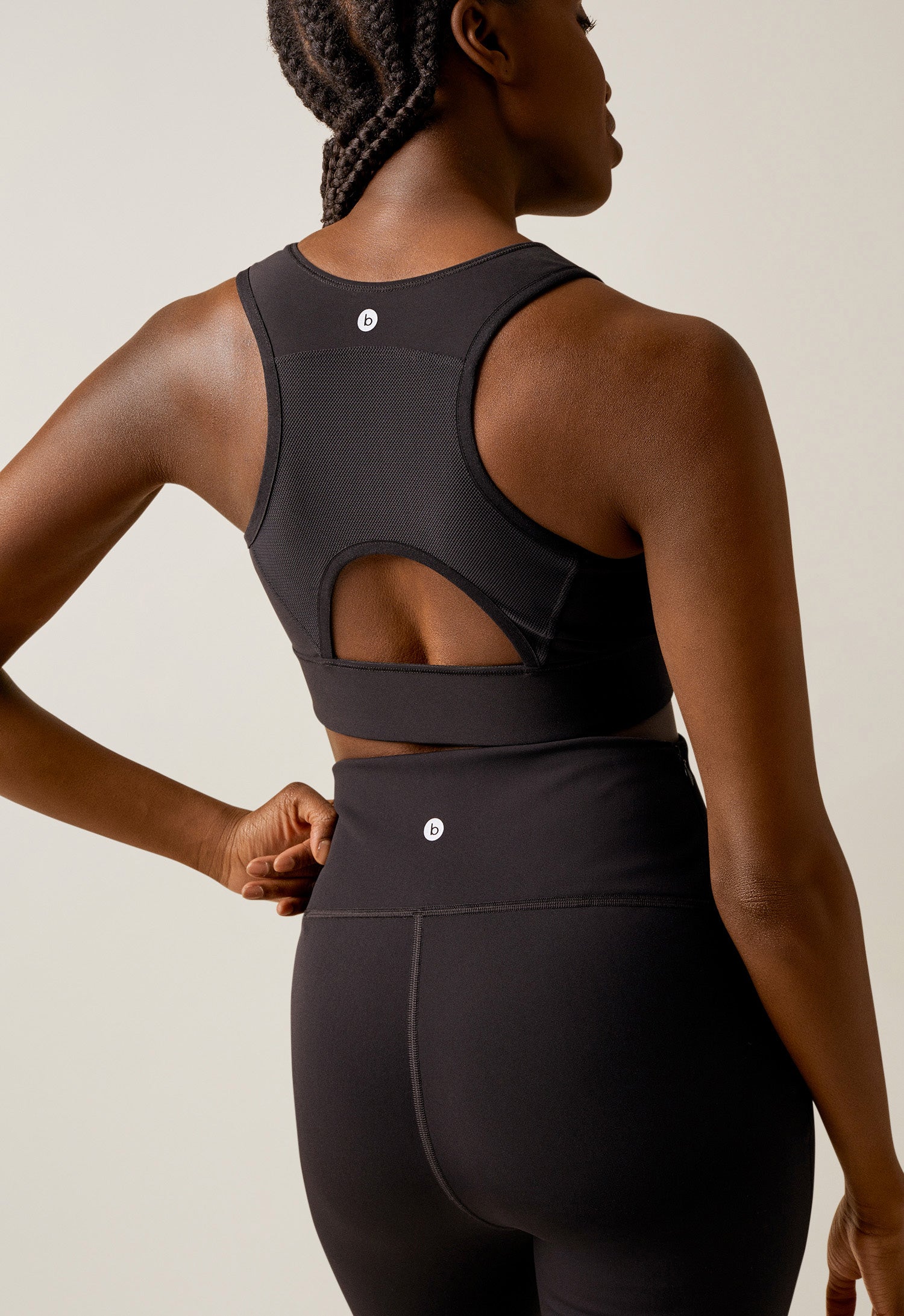 Soutien-gorge d'allaitement en molleton technique - Noir