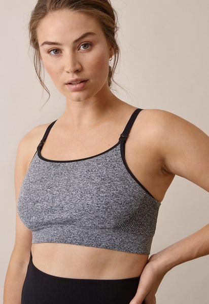 Brassière de sport d'allaitement sans coutures - Gris anthracite chiné